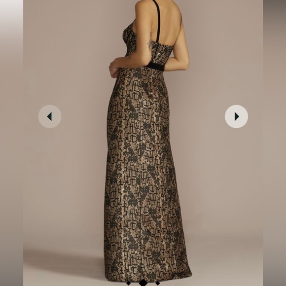 Galina Signature floor length corset sheath with slit - Picture 3 of 3